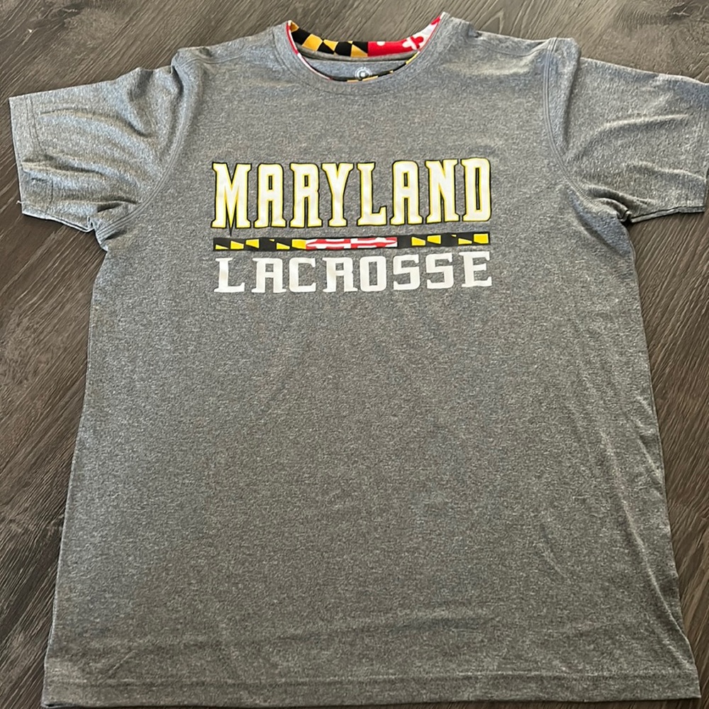 Light grey Maryland lacrosse shirt